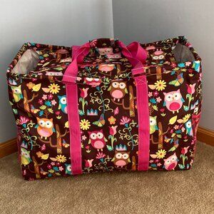 Owl Pattern Huge Shopping Trunk Collapsible Bag by n.gil